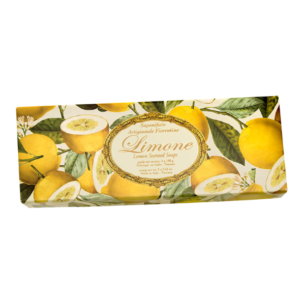 Sapofinicio Artigianale Fiorentino Limone Seife Geschenkbox 3x100g
