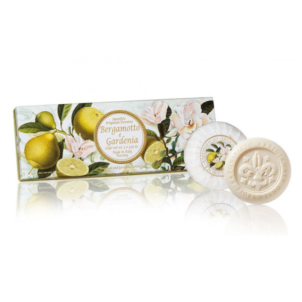 Sapofinicio Artigianale Fiorentino Bergamotte&Gardenia Seife Geschenkbox 3x100g