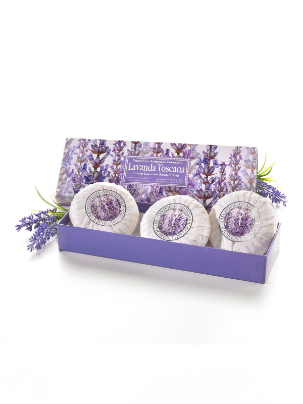 Sapofinicio Artigianale Fiorentino Lavendel Seife Geschenkbox 3x100g