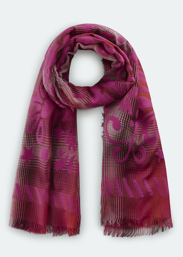 Codello 15%ACRYLIC WOVEN CHECK FLOWERS 45%WOOL 40%COTTON 80X180CM One Size