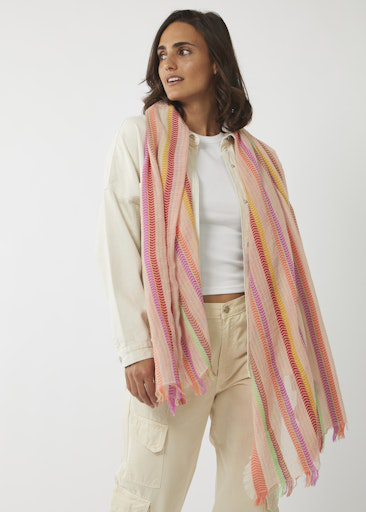 Codello WOVEN SCARF SMOOTH COTTON/WOOL STRIPED 70X180CM