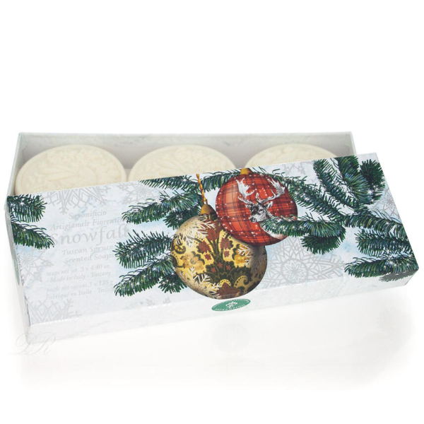 Sapofinicio Artigianale Fiorentino Toskanische Fichte Seife in Geschenkbox Snowfall 3x125g