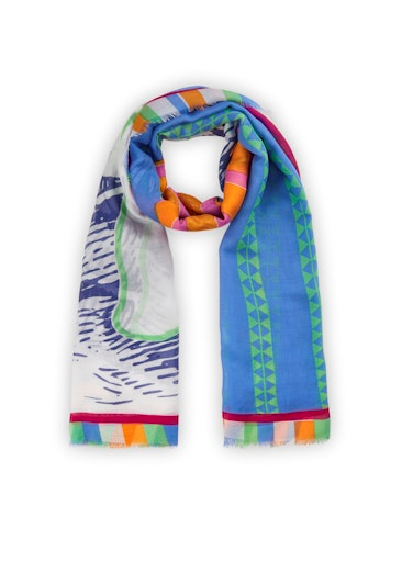 Codello PRINTED SCARF VISCOSE/MODAL PALMTREE STRIPES 100X180CM