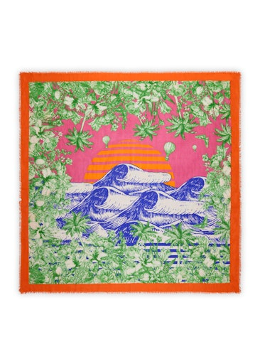 Codello PRINTED SQUARE MODAL/COTTON JUNGLE WAVES 120X120CM