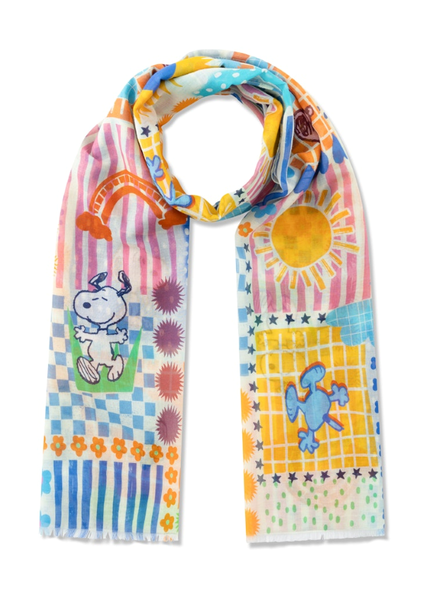 Codello Codello Baumwollschal Peanuts Pattern Mix – Leichter Print Schal mit Snoopy 70x180 cm