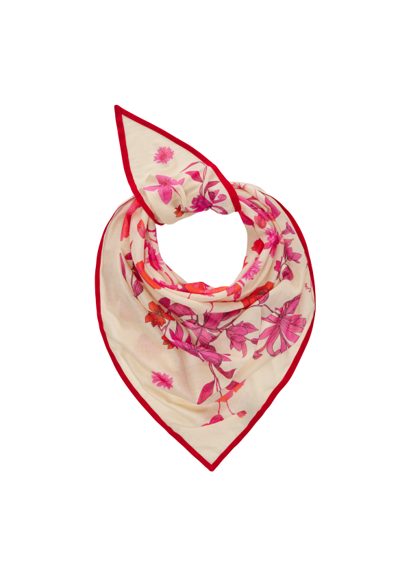 Codello Leichtes Deieckstuch aus reiner Baumwolle mit Blumenmuster 125X125X180CM
