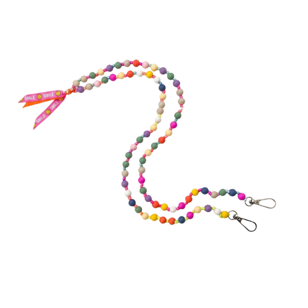 Wolkenweis Bunte Handykette mit Smile – Candy Pop Perlen Smartphone Kette