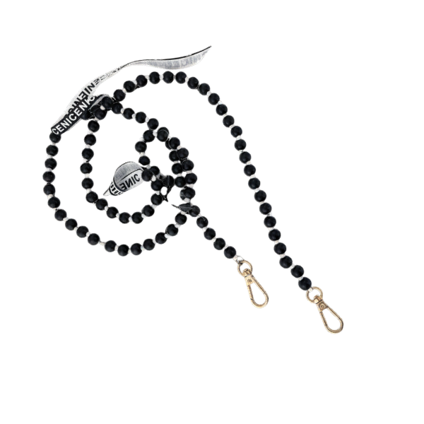 Wolkenweis Schwarze Handykette Perlen – Elegante Smartphone Kette Damen