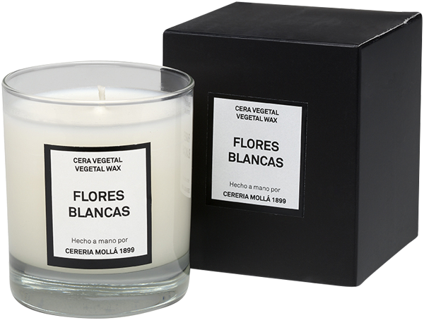 Cereria Molla Flores Blanca Vegane Wachskerze Glas