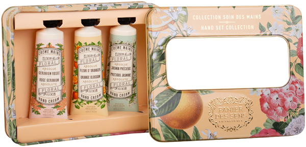 Panier des Sens Absolue Soin des Mains Set = Crème Mains Fleur d'Oranger 30 ml + Crème Mains Jasmin 30 ml + Crème Mains Géranium 30 ml