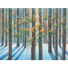 La Casa Bilder Wandbild Sonnenaufgang im Wald 120x90cm