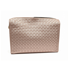 Hammann Lederwaren Kulturtasche Flecht Kalbsleder Rose 19 – Elegante Leder-Kulturtasche