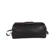 Hammann Lederwaren Kulturtasche Bisonleder d'braun 19 mit Metallbügel