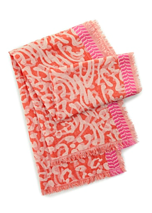 Codello JACQUARD SCARF COTTON MIX RED LEO 45X180CM