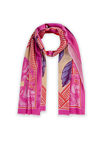 Codello PRINTED SCARF ORGANIC COTTON FLOWER HEART 100X180CM