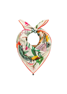 Codello Codello Nicki Seidentuch mit floralem Muster – Luxuriöses Seidentuch aus reiner Seide 53X53CM