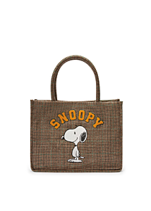 Codello Codello Shopper mit Snoopy – Karierter Shopper aus Polyester-Woll-Mix | 40 x 30 x 14 cm