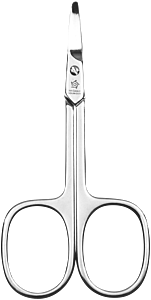 Pfeilring 9cm, Babyschere, abgerundete Spitze, großes Auge, vernickelt, in Blister