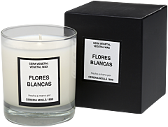 Cereria Molla Flores Blanca Vegane Wachskerze Glas