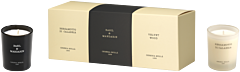 Cereria Molla Kerzen-Set = Bergamotto de Calabria 70 g + Basil & Mandarin 70 g + Velvet Wood 70 g