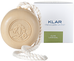 Klar Olive Lavendel Haar- & Körperseife an der Kordel