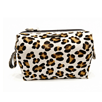 Hammann Lederwaren Mousetrap Flat M Leopard Rinderfell – Exklusiver Kulturbeutel aus Kalbleder