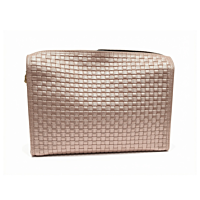 Hammann Lederwaren Kulturtasche Flecht Kalbsleder Rose 19 – Elegante Leder-Kulturtasche