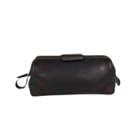 Hammann Lederwaren Kulturtasche Bisonleder d'braun 19 mit Metallbügel