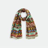 Codello Ethno palms print recycled 55x180cm twill