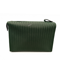 Hammann Lederwaren Flecht Kulturtasche Woven Washbag L – Luxuriöse Leder-Kulturtasche