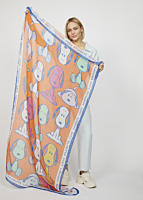 Codello PRINTED SCARF RECYCLED POLYESTER PEANUTS 100X180CM