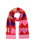 Codello Codello Schal Hearts Quote Rot | Recycled Polyester 100x180 cm