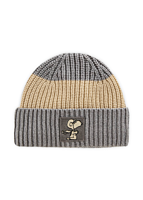 Codello Peanuts™ Mütze in weicher Wollmischung aus Rippenstrick in grau