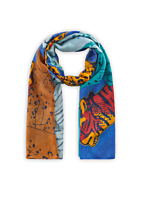 Codello PRINTED SCARF RECYCLED POLYESTER ANIMAL MIX 70X180CM