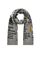 Codello Schal mit PEANUTS™-Print – Twill-Schal aus Polyester mit Snoopy & Friends | 70 x 180 cm