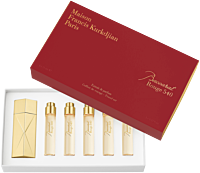 Maison Francis Kurkdjian Baccarat Rouge 540 Travel Set = Globe Trotter Travel Spray Case Golden Edition + 5x Extrait de Parfum 11 ml
