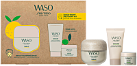 Shiseido Waso Beauty Sleeping Mask Set = Yuzu-C Beauty Sleeping Mask 50 ml + Gel-to-Oil Cleanser 30 ml + Mega Hydrating Moisturizer 15 ml