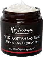 Highland Soap Organic Hand & Body Cream Wild Scottish Raspberry