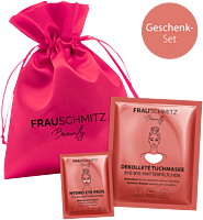 FrauSchmitz Beauty Pink Beauty Set = Pink Satin Bag + 1x Dekolleté Pad + 1x Eye Pad