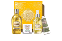 L'Occitane Mandel Set Duschöl 250ml, Skin-Öl 100ml Peeling Seife 50g, Handcerme 30ml
